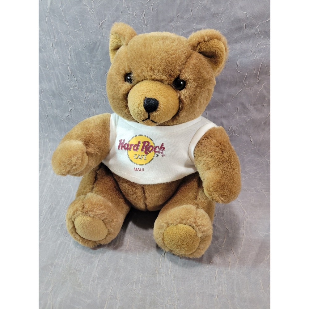 Vintage Hard Rock‎ Cafe Maui Teddy Bear w/ T-shirt 1990 8" Stuffed Animal Toy